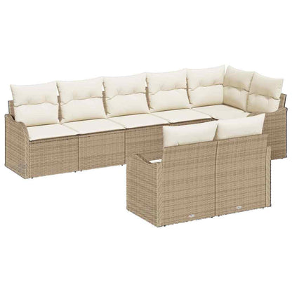 Set Divano da Giardino 8 pcs Beige e Bianco polyrattan | homemem39