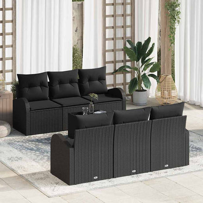 Set Divano da Giardino con archiviazione 7 pcs Nero polyrattan | homemem39
