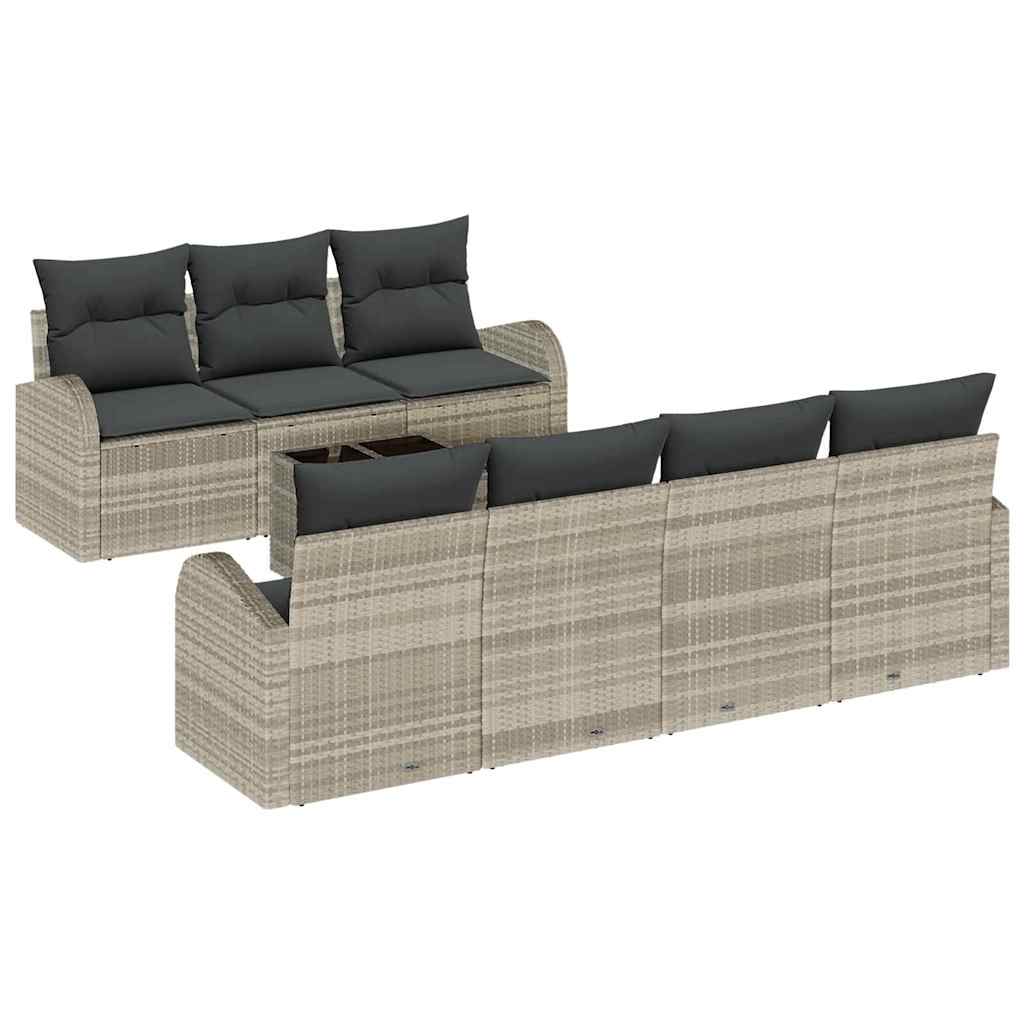 Set Divano da Giardino 8 pcs Grigio chiaro e grigio scuro | homemem39