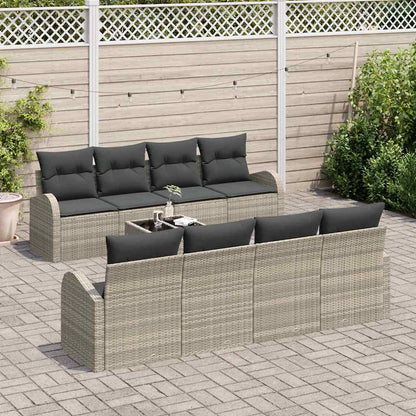 Set Divano da Giardino 9 pcs Grigio chiaro e grigio scuro | homemem39