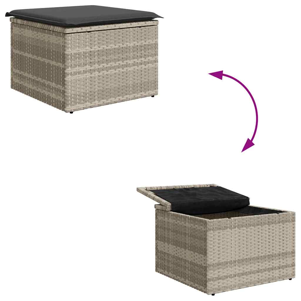 Set di divani con cuscino 5 pcs Grigio chiaro polyrattan | homemem39