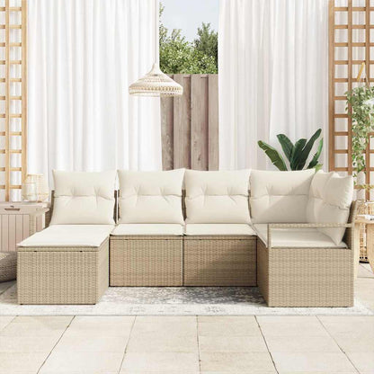 Set di divani 8 pz Beige e Crema polyrattan