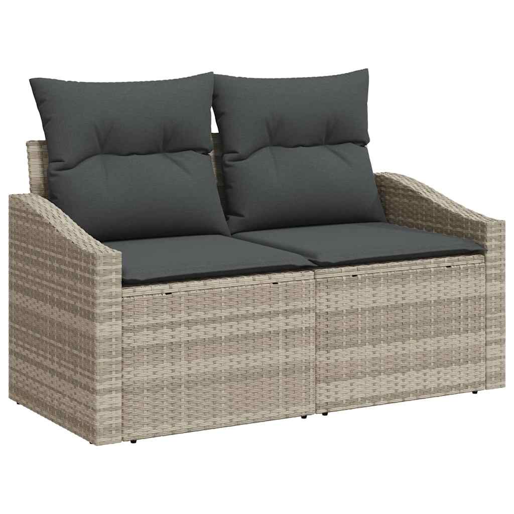 Set di divani 7 pcs Grigio chiaro e grigio scuro polyrattan | homemem39