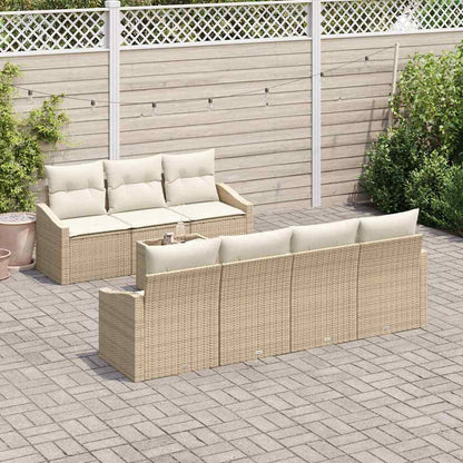Set di divani con cuscino 8 pcs Beige e Crema polyrattan | homemem39