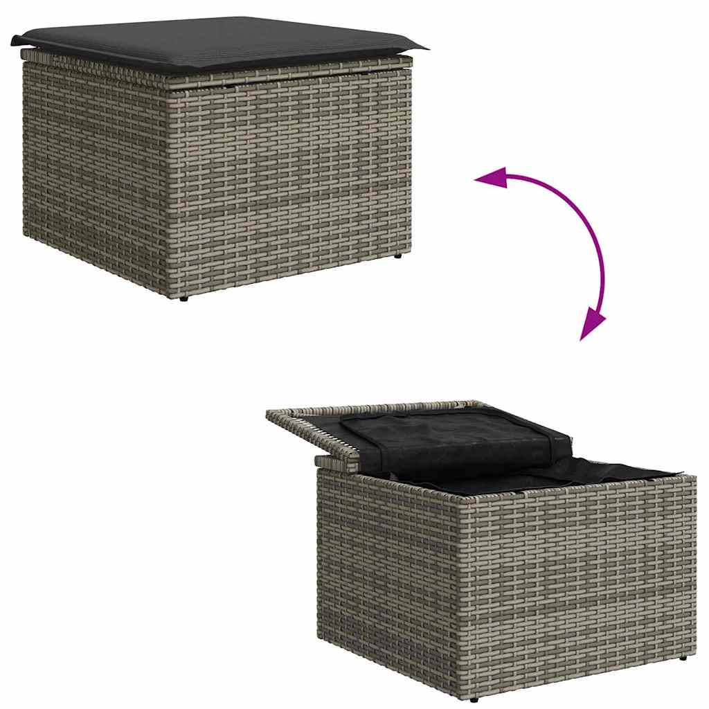 Set di divani con cuscino 4 pcs Grigio polyrattan | homemem39