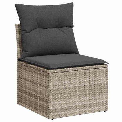 Set Divano da Giardino 7 pz Grigio chiaro polyrattan