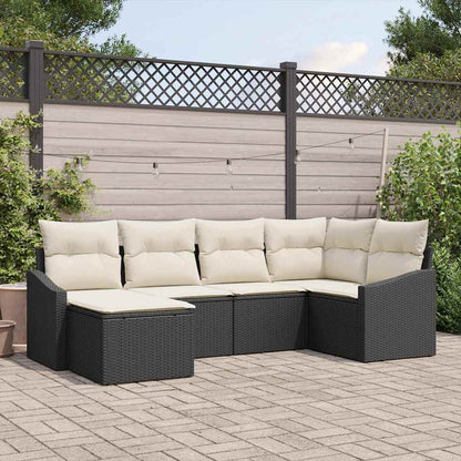 Set da Pranzo per Giardino 6 pz Nero e Crema