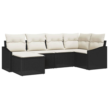 Set da Pranzo per Giardino 6 pz Nero e Crema