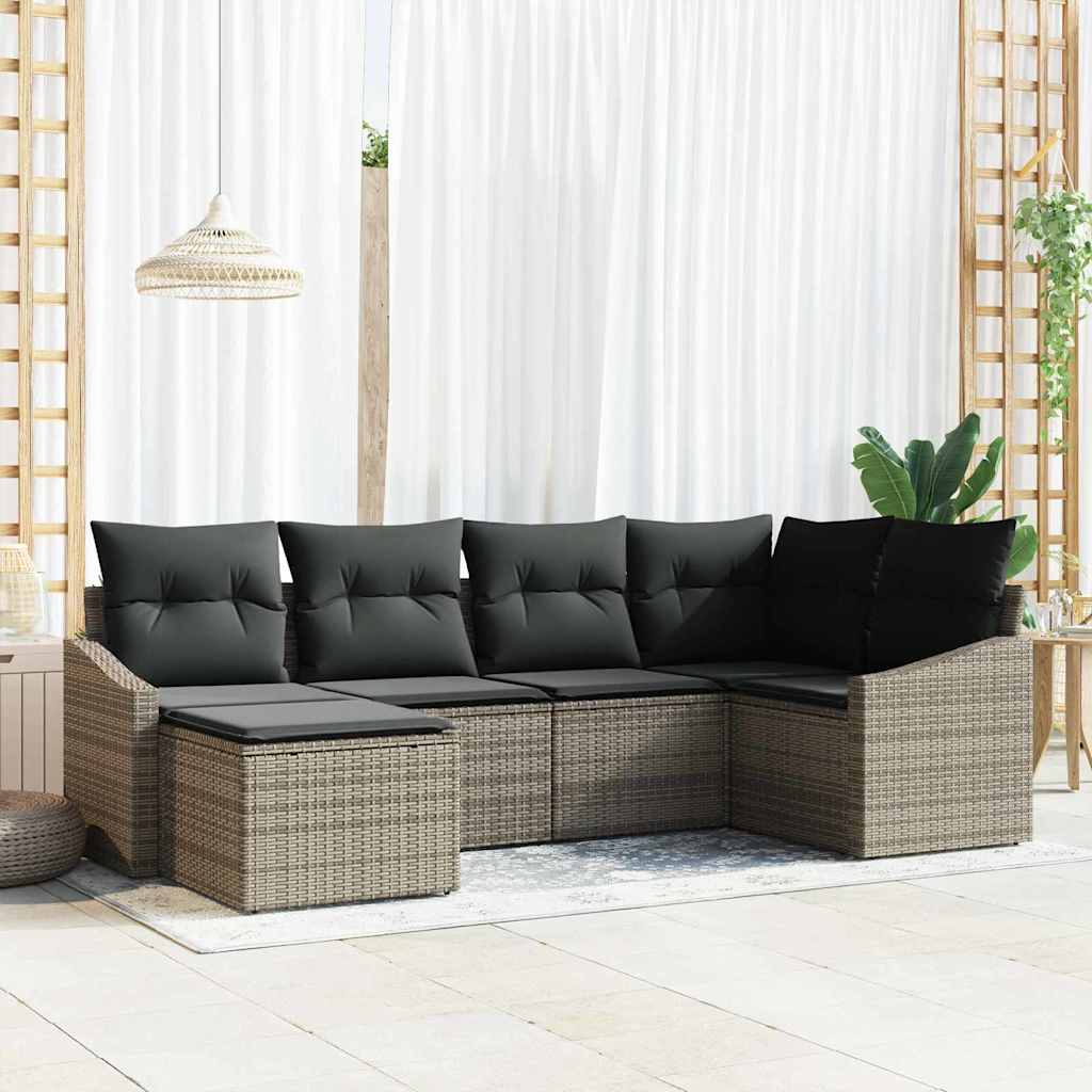 Set da Pranzo per Giardino 6 pz Grigio