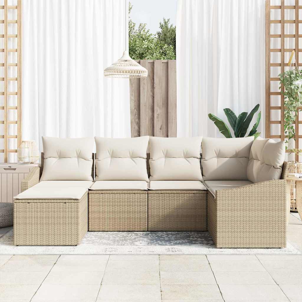 Set da Pranzo per Giardino 6 pz Beige e Crema