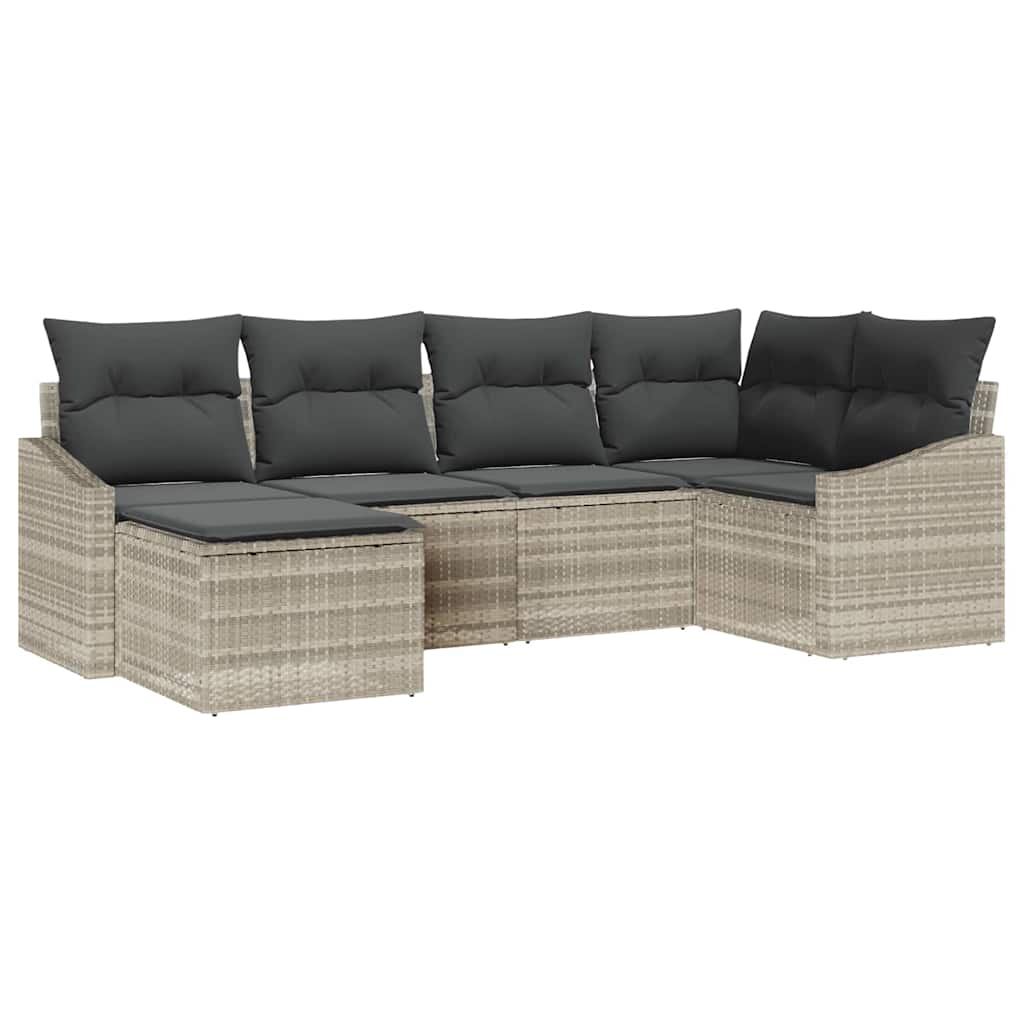 Set da Pranzo per Giardino 6 pz Grigio chiaro