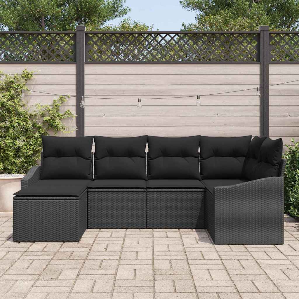 Set da Pranzo per Giardino 6 pz Nero
