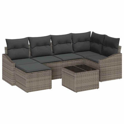 Set da Pranzo per Giardino 7 pz Grigio chiaro