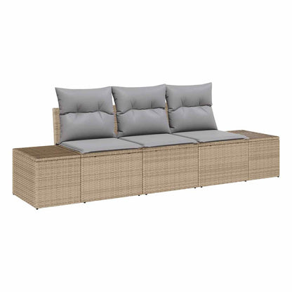 Set Divano da Giardino 3 pcs Beige e Grigio Chiaro polyrattan | homemem39