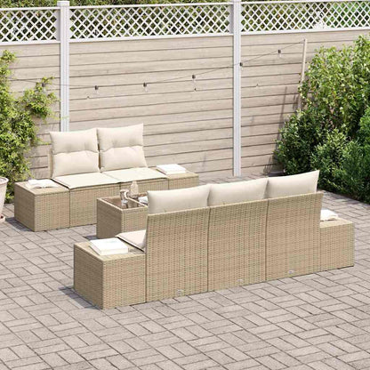 Set Divano da Giardino 6 pcs Beige e Crema 55 x 55 x 37 cm - homemem39