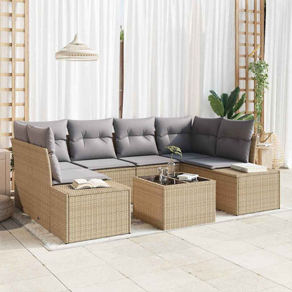 Set Divano da Giardino 7 pcs Beige e grigio 55 x 55 x 37 cm - homemem39