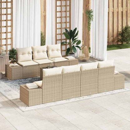 Set Divano da Giardino 8 pcs Beige e Crema 55 x 55 x 37 cm - homemem39