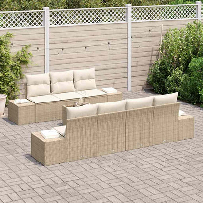 Set Divano da Giardino 8 pcs Beige e Crema 55 x 55 x 37 cm - homemem39