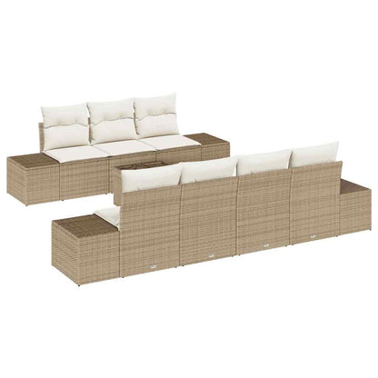 Set Divano da Giardino 8 pcs Beige e Crema 55 x 55 x 37 cm - homemem39