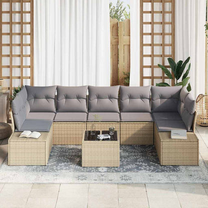 Set Divano da Giardino 8 pcs Beige e grigio 55 x 55 x 37 cm - homemem39