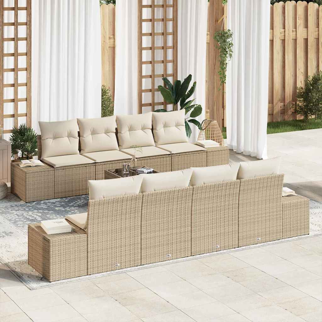Set Divano da Giardino 7 pcs Beige e Crema 55 x 55 x 37 cm - homemem39