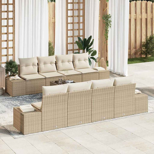 Set Divano da Giardino 7 pcs Beige e Crema 55 x 55 x 37 cm - homemem39
