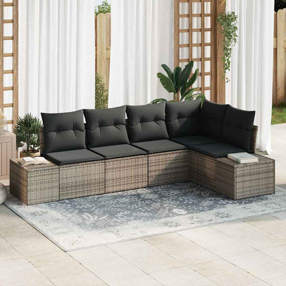 Set Divano da Giardino con cuscino 5 pcs Grigio - homemem39