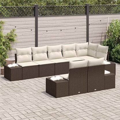 Set Divano da Giardino 8 pcs Marrone e crema 319 x 154 x 85 cm - homemem39