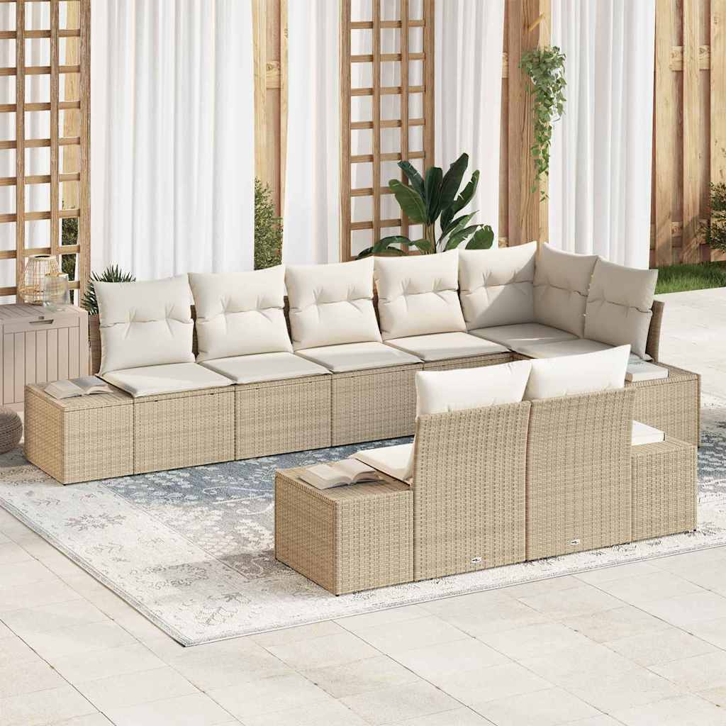 Set Divano da Giardino 8 pcs beige e panna 319 x 154 x 85 cm - homemem39