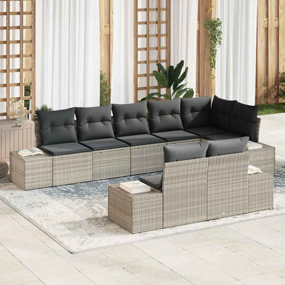 Set Divano da Giardino 8 pcs Grigio chiaro 319 x 154 x 85 cm - homemem39