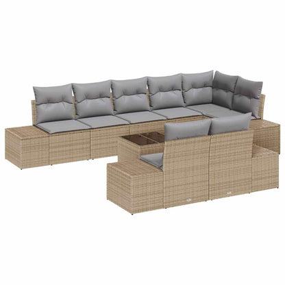 Set Divano da Giardino Beige e Grigio Chiaro Poly Rattan | homemem39