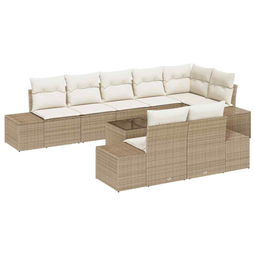 Set Divano da Giardino 9 pcs beige e panna 319 x 154 x 85 cm - homemem39
