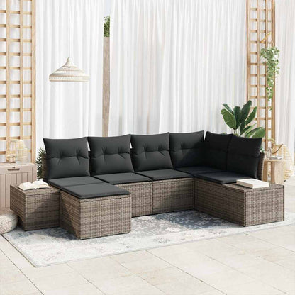 Set Divano da Giardino 6 pcs Grigio 264 x 154 x 85 cm - homemem39