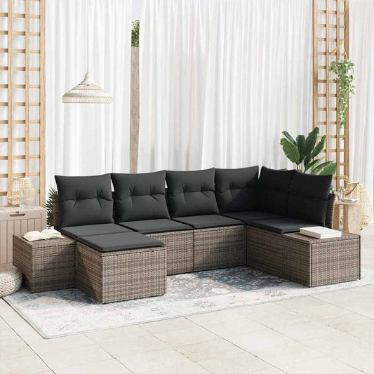 Set Divano da Giardino 6 pcs Grigio 264 x 154 x 85 cm - homemem39