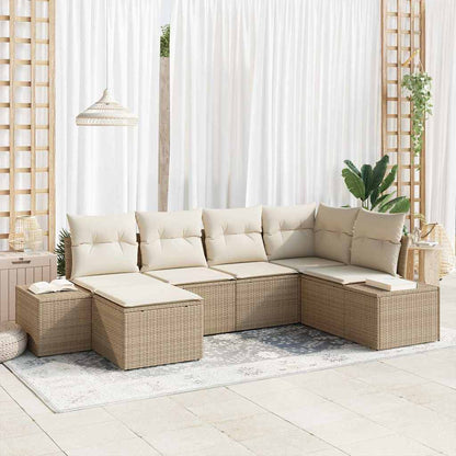 Set Divano da Giardino 6 pcs beige e panna 264 x 154 x 85 cm - homemem39