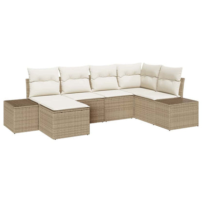 Set Divano da Giardino 6 pcs beige e panna 264 x 154 x 85 cm - homemem39