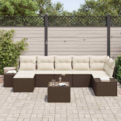 Set Divano da Giardino con cuscino 7 pcs Marrone polyrattan | homemem39