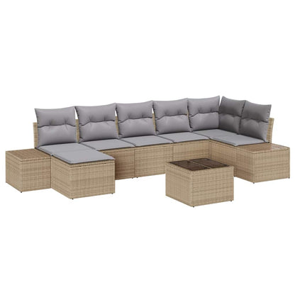 Set Divano da Giardino con cuscino 7 pcs Beige polyrattan | homemem39