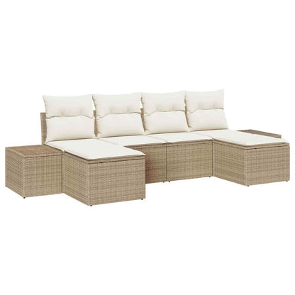 Set Divano da Giardino 6 pcs beige e panna 184 x 62 x 85 cm - homemem39