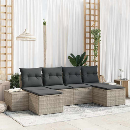 Set Divano da Giardino 6 pcs Grigio chiaro 184 x 62 x 85 cm - homemem39
