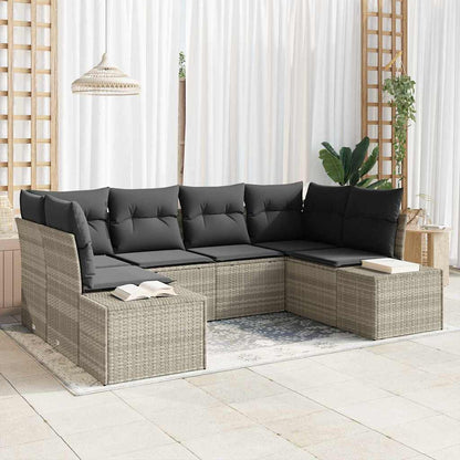 Set Divano da Giardino 6 pz 6-Numero di posti Grigio chiaro