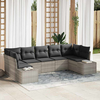Set Divano da Giardino 7 pz 7-Numero di posti Grigio chiaro