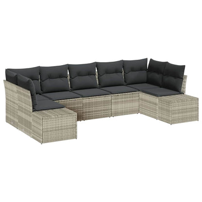 Set Divano da Giardino 7 pz 7-Numero di posti Grigio chiaro