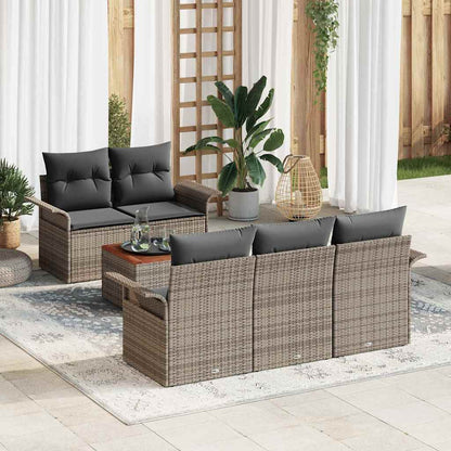 Set Divano da Giardino 6 pcs Grigio polyrattan | homemem39