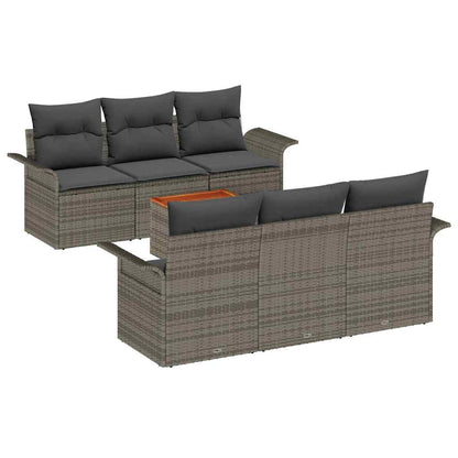 Set Divano da Giardino 7 pcs Grigio polyrattan | homemem39