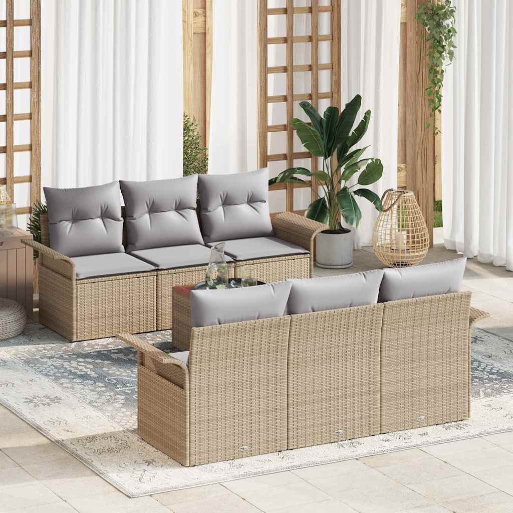 Set Divano da Giardino 7 pz 6-Numero di posti