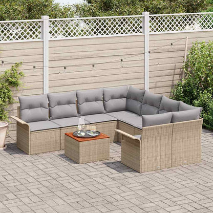 Set Divano da Giardino 9 pz 8-Numero di posti