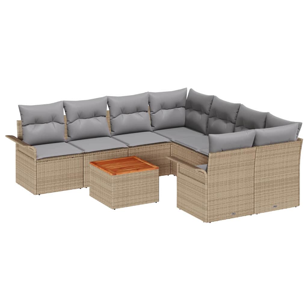 Set Divano da Giardino 9 pz 8-Numero di posti