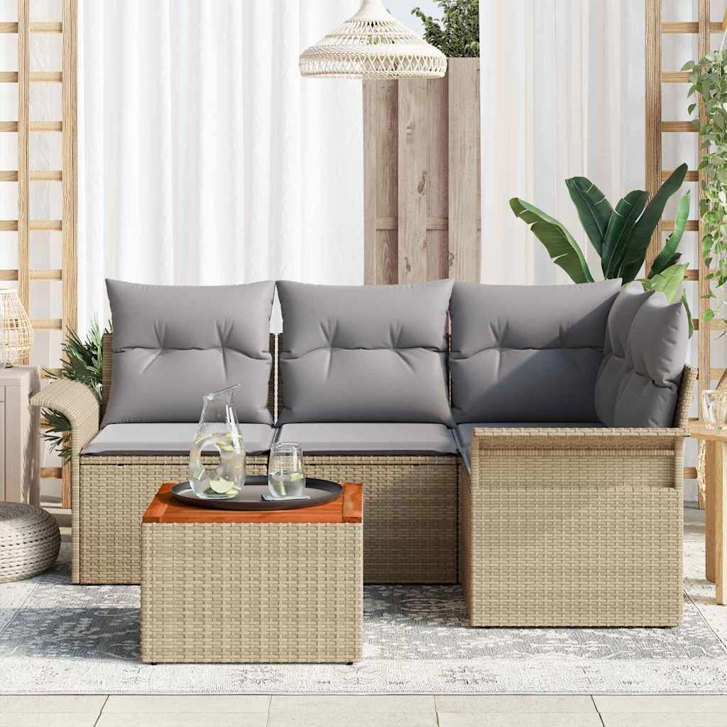 Set Divano da Giardino 5 pz 4-Numero di posti