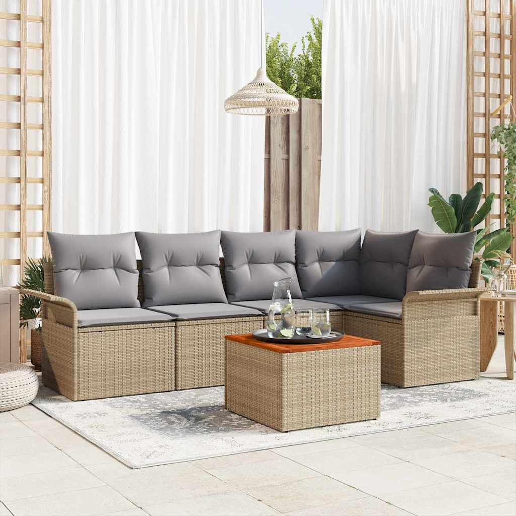 Set Divano da Giardino 6 pz 5-Numero di posti